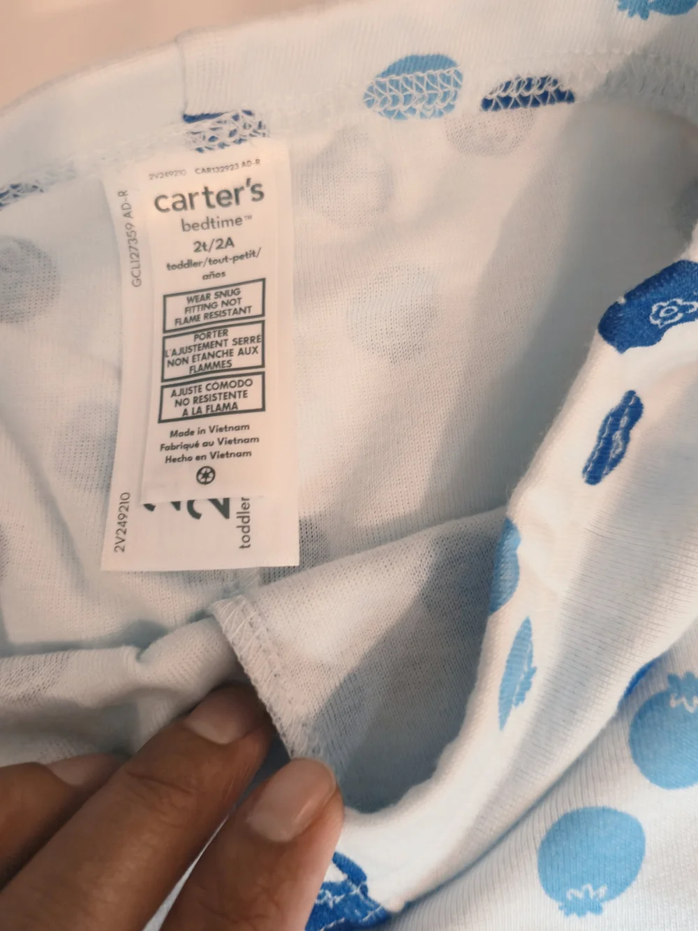 Carter's Two-Piece Pajama Sets - Blue Dot & Red Strawberry Prints